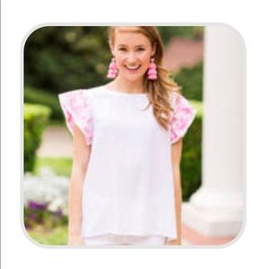 J. Marie Flutter Sleeve Ellie Top Size M